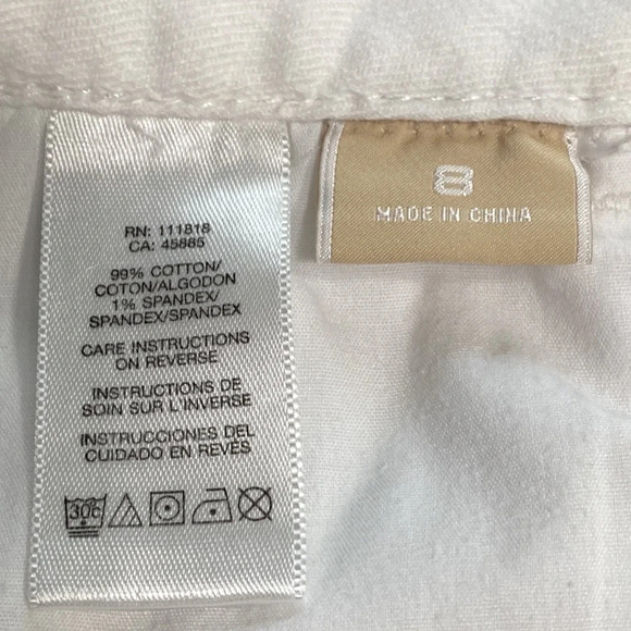 Michael Kors Women's White Straight Leg Mid Rise Denim Jeans Size 8 - Picture 4 of 6